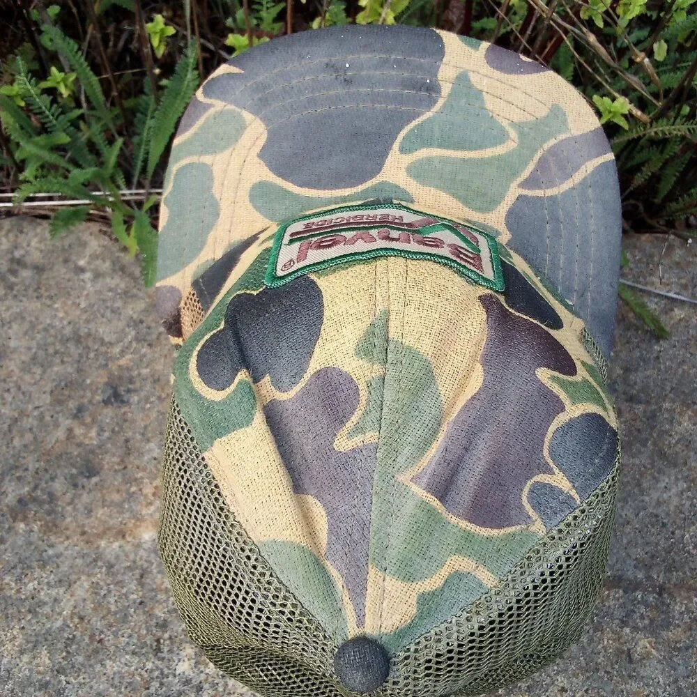 Vintage Banvel Herbicide Patch Camouflage Snap Trucker Hat Cap